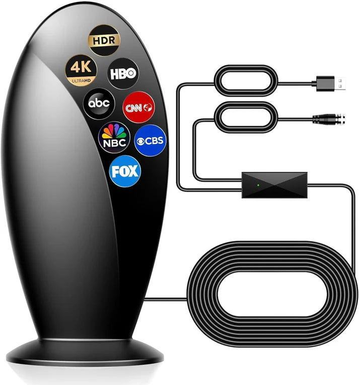 Digital TV Antenna Indoor - 1200+ Miles Long Range Antenna for Smart TVs & Older TVs