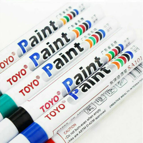 6-PACK BLUE Tire Lettering Paint Marker Pen, Waterproof Permanent Automotive Paint Tires 6BLUE