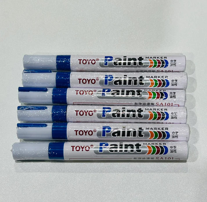 6-PACK BLUE Tire Lettering Paint Marker Pen, Waterproof Permanent Automotive Paint Tires 6BLUE