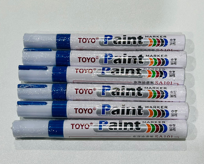 6-PACK BLUE Tire Lettering Paint Marker Pen, Waterproof Permanent Automotive Paint Tires 6BLUE