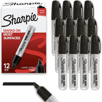 Sharpie King Size Permanent Markers, Large Chisel Tip, Black